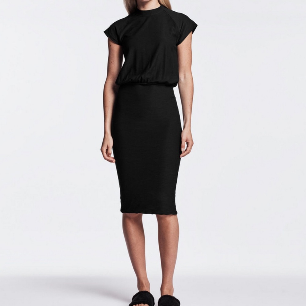 James Perse Blouson Raglan Surf Dress in Carbon